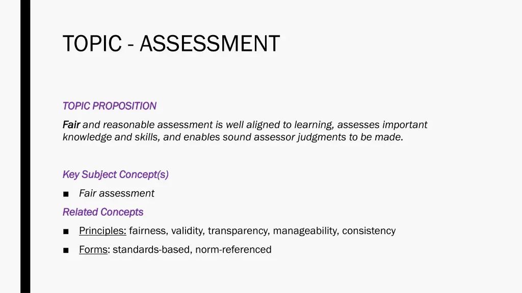 topic assessment