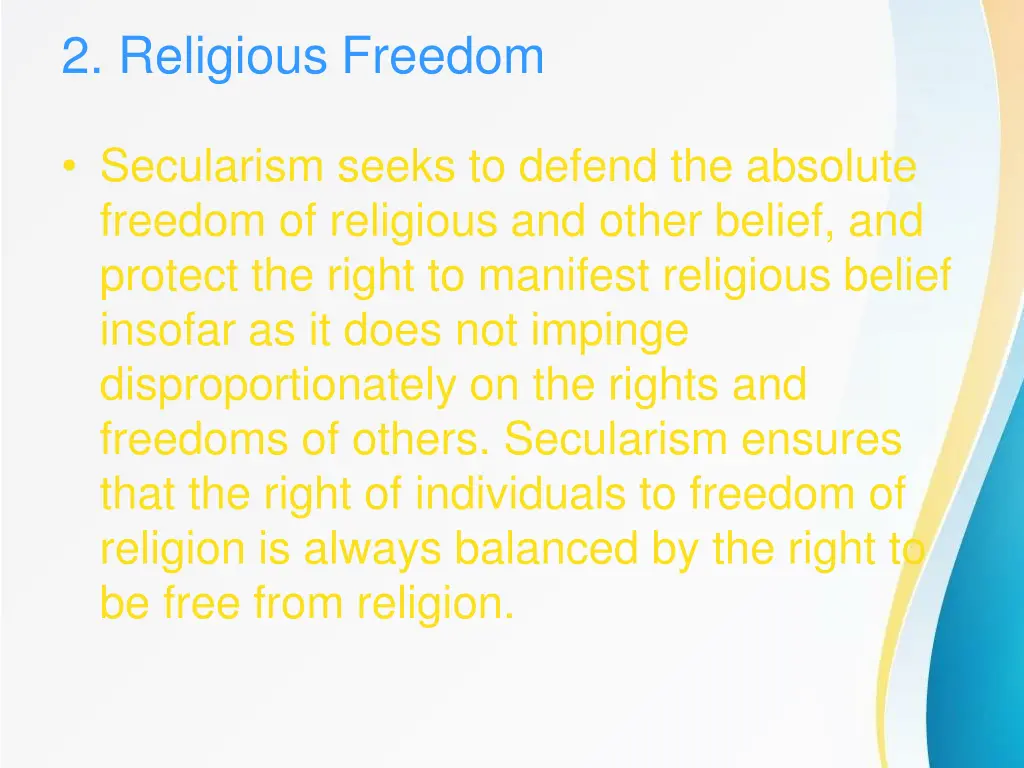 2 religious freedom