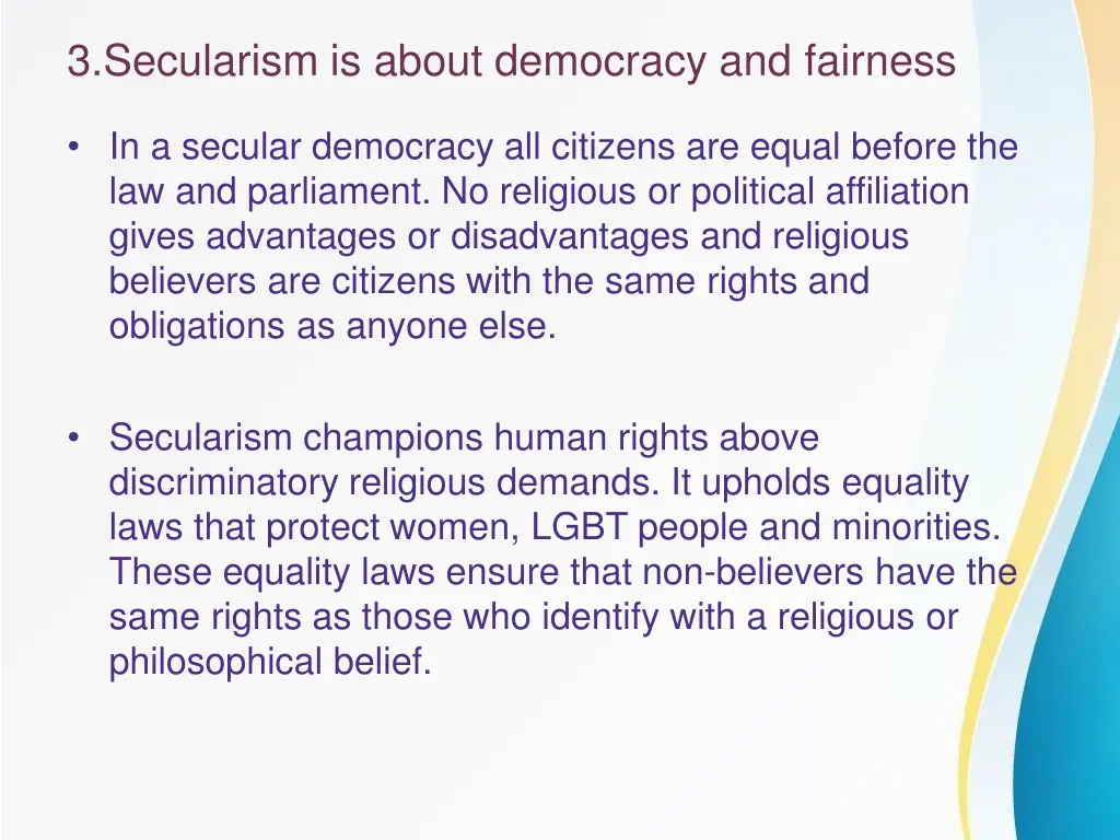 3 secularism is about democracy and fairness