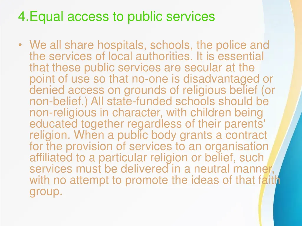 4 equal access to public services