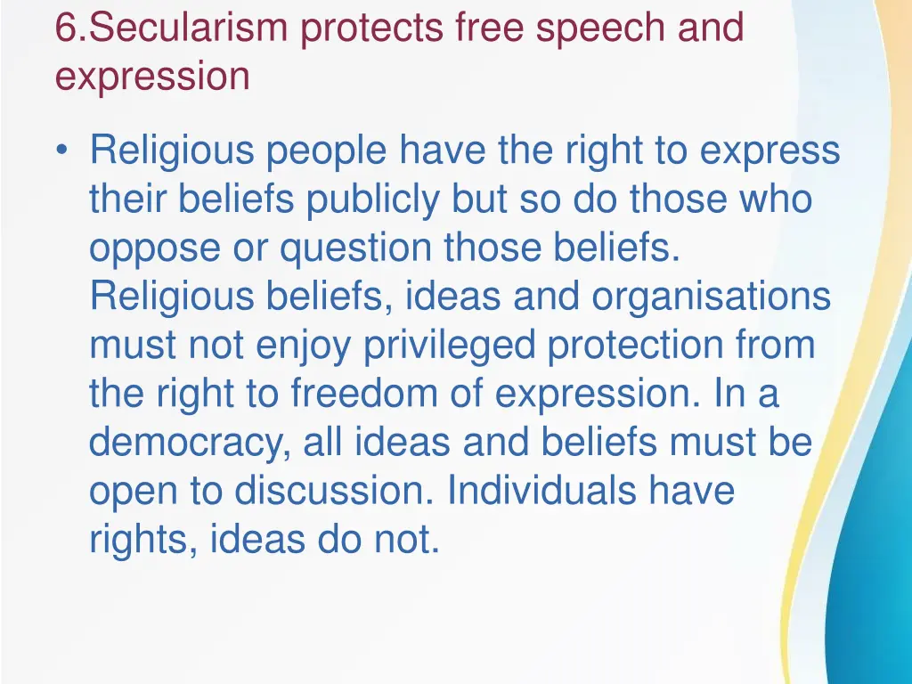 6 secularism protects free speech and expression