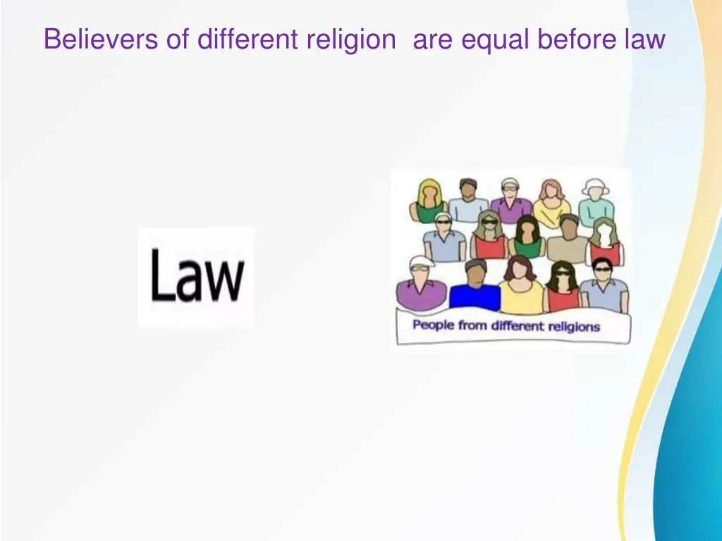 believers of different religion are equal before