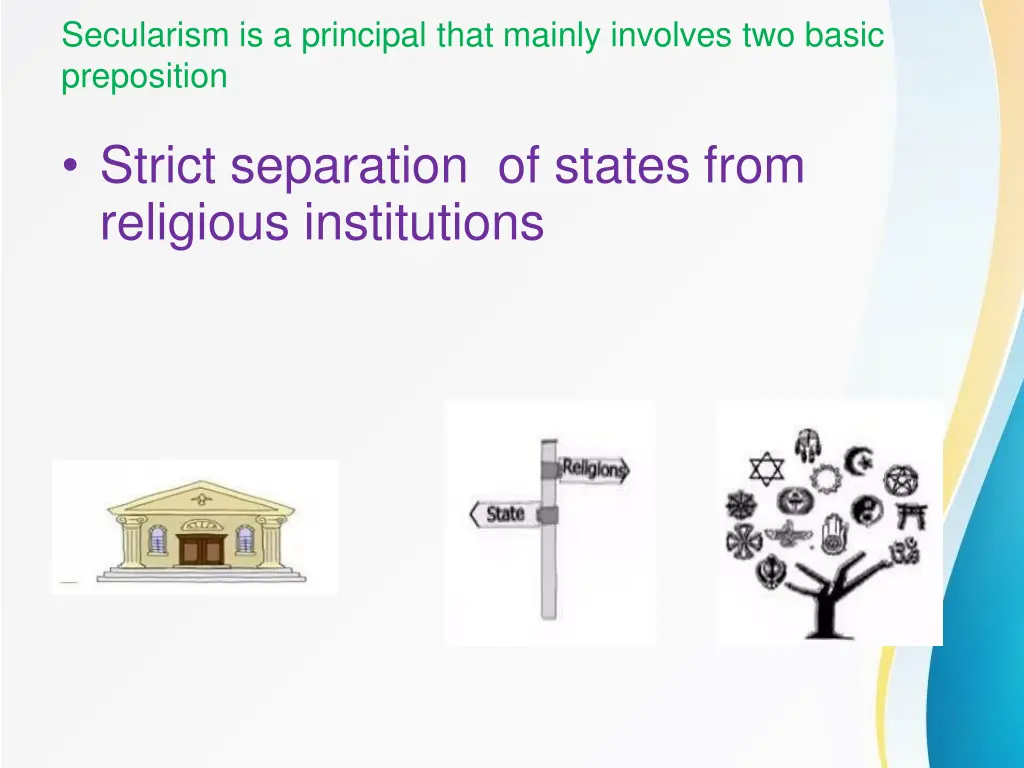 secularism is a principal that mainly involves