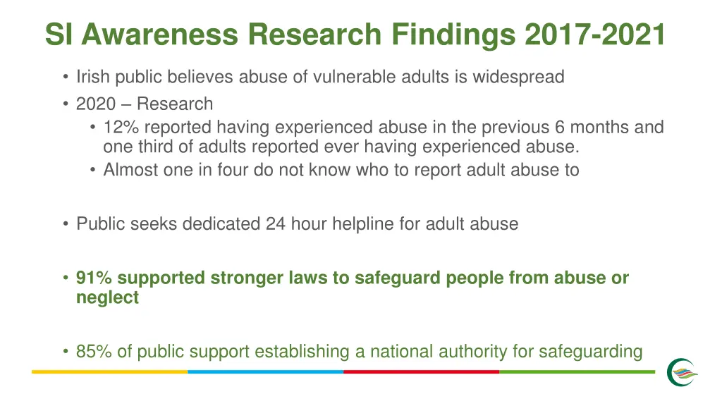 si awareness research findings 2017 2021