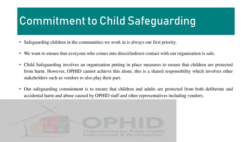 commitment to child safeguarding