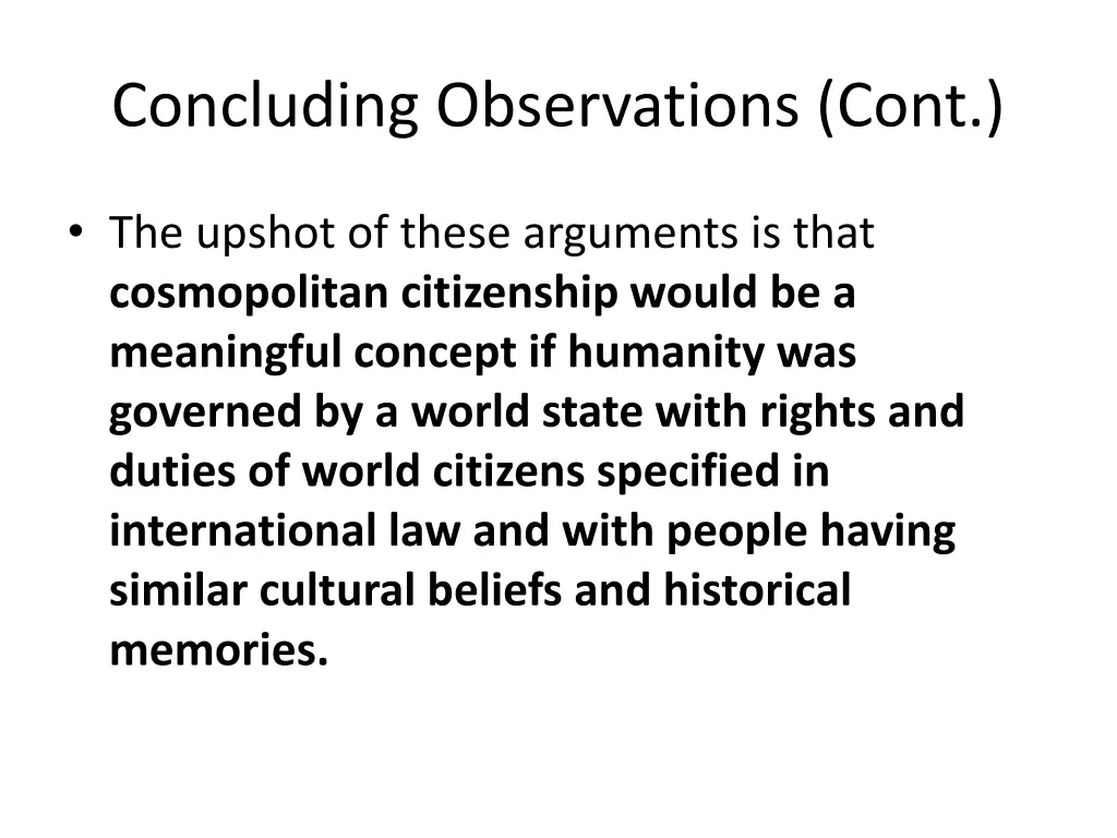 concluding observations cont