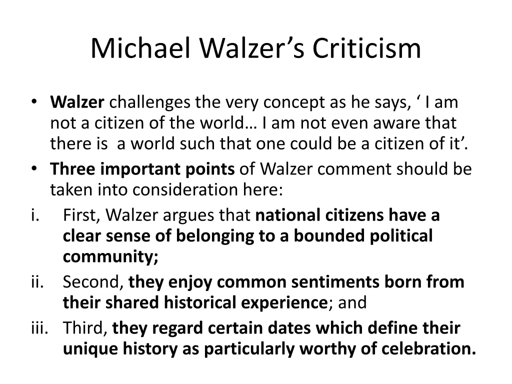 michael walzer s criticism