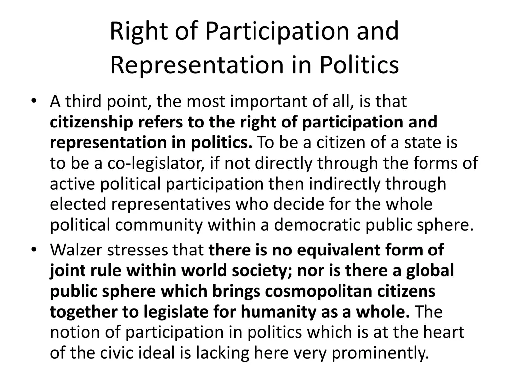 right of participation and representation