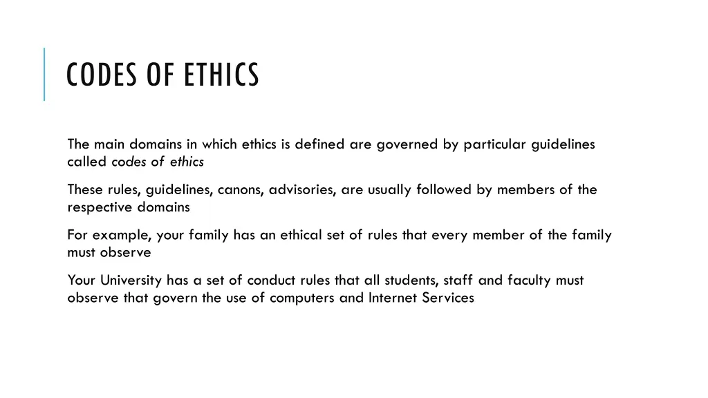 codes of ethics