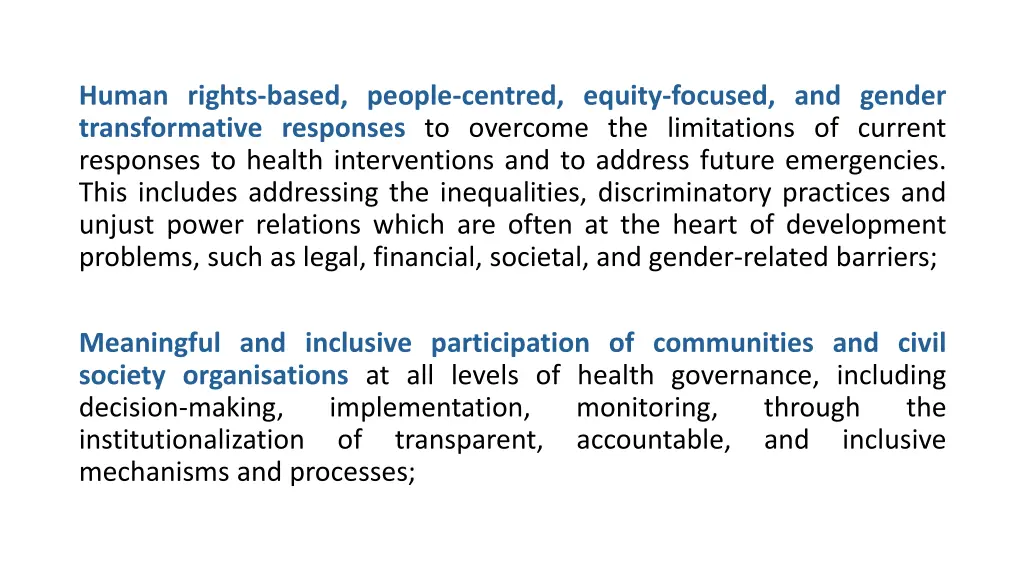 human rights based people centred equity focused