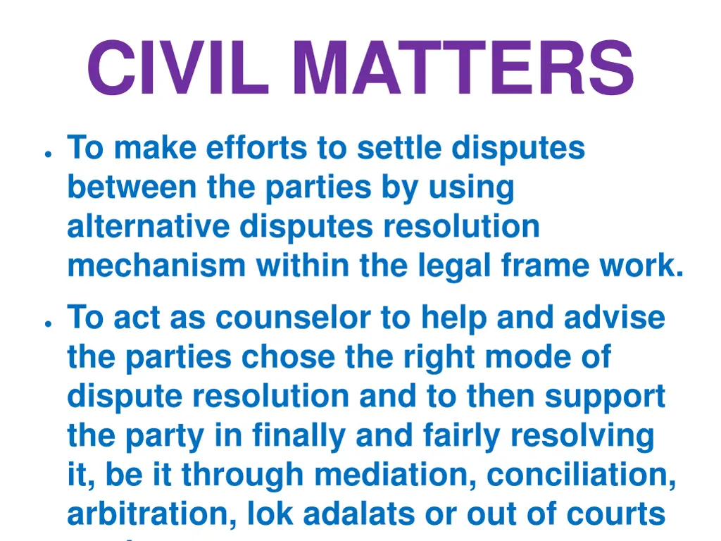 civil matters