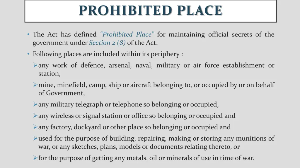 prohibited place