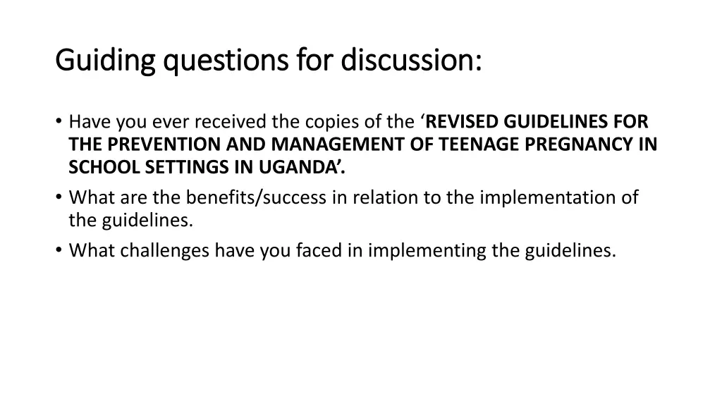 guiding questions for discussion guiding