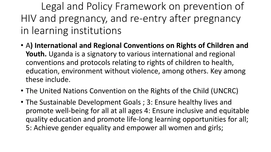 legal and policy framework on prevention