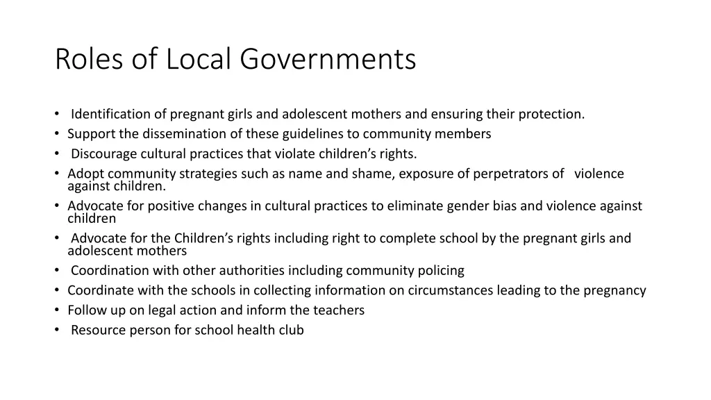 roles of local governments