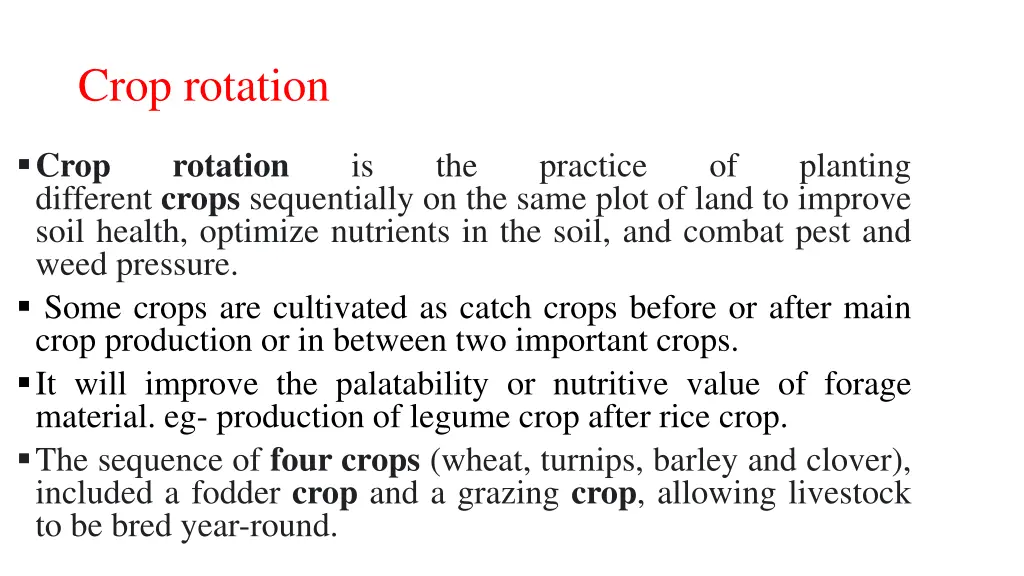 crop rotation