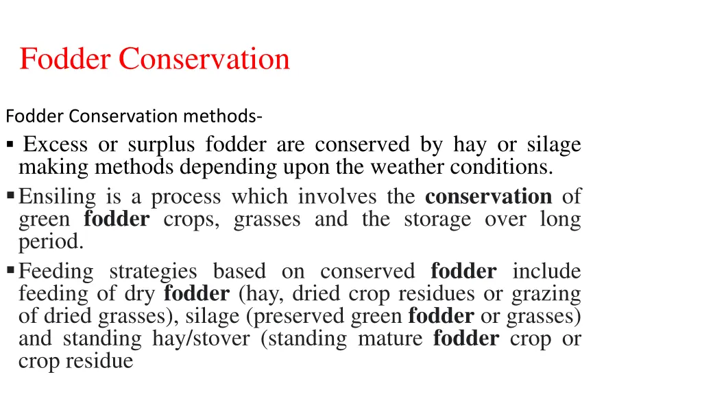 fodder conservation