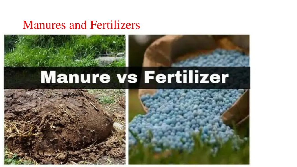 manures and fertilizers