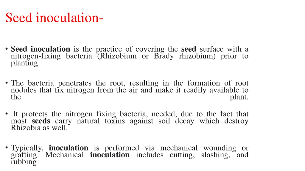 seed inoculation