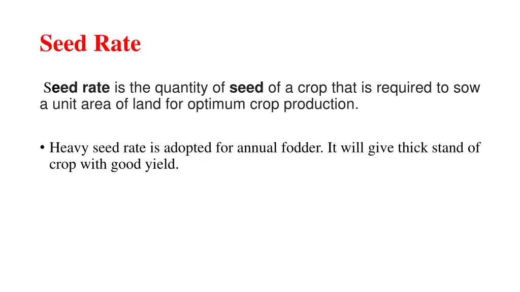 seed rate