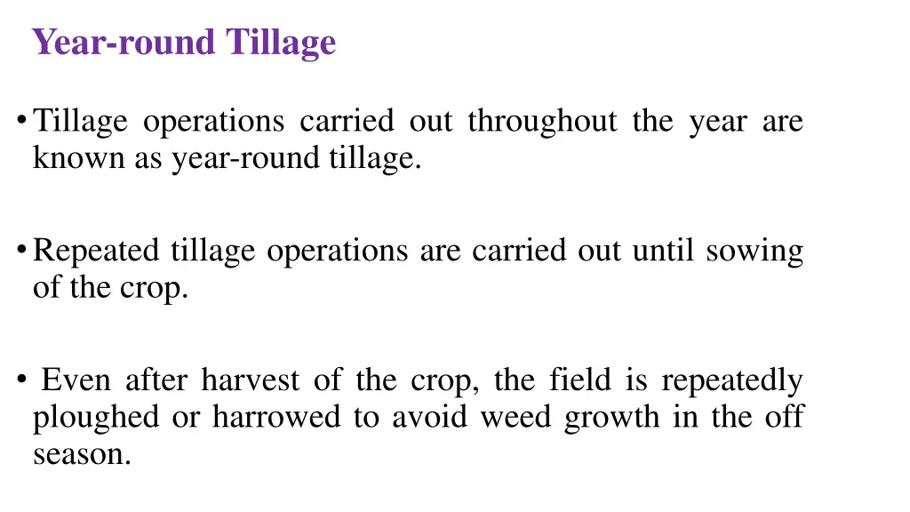 year round tillage