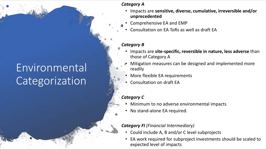 category a impacts are sensitive diverse