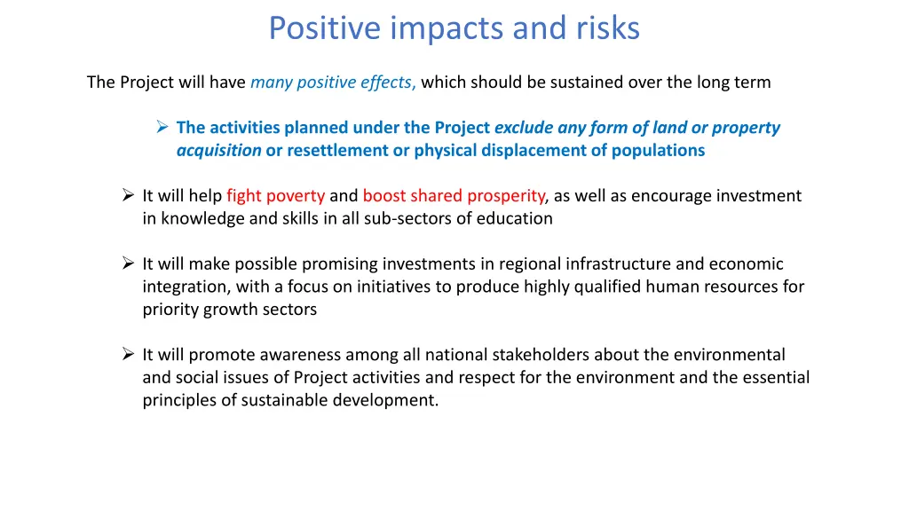 positive impacts and risks