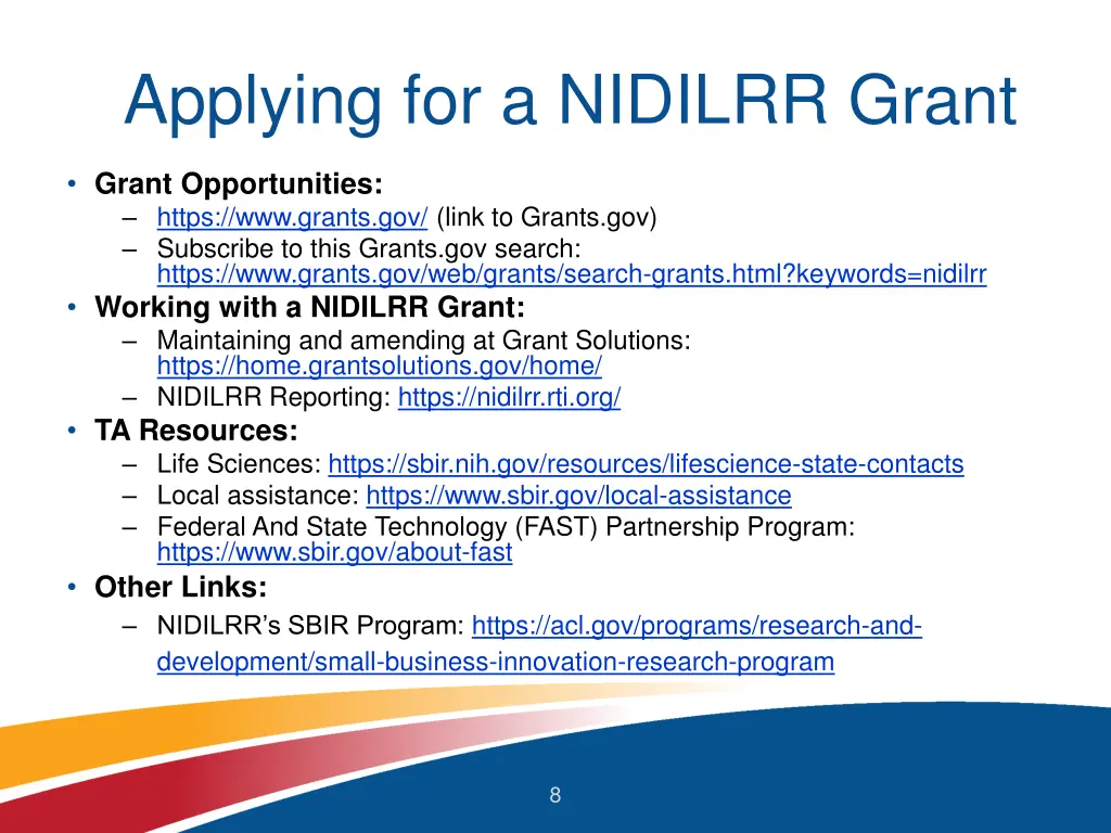 applying for a nidilrr grant