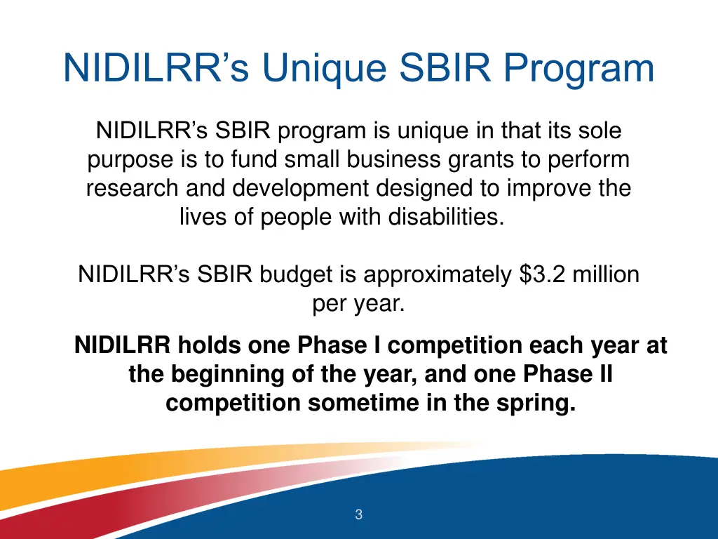 nidilrr s unique sbir program