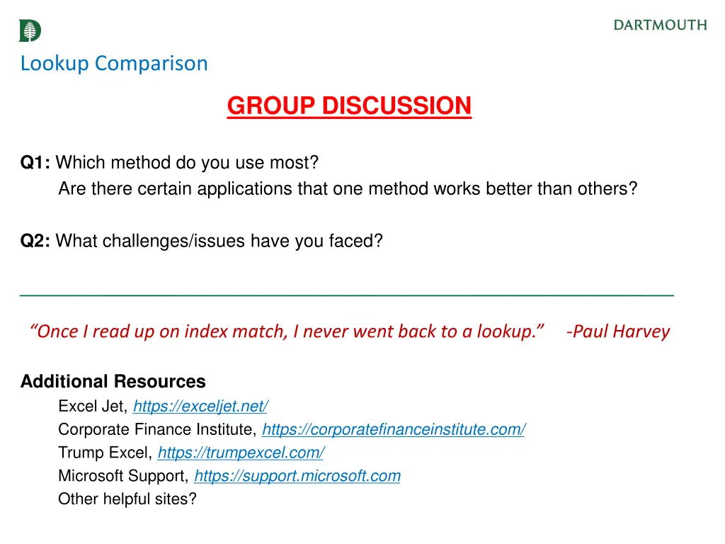 lookup comparison