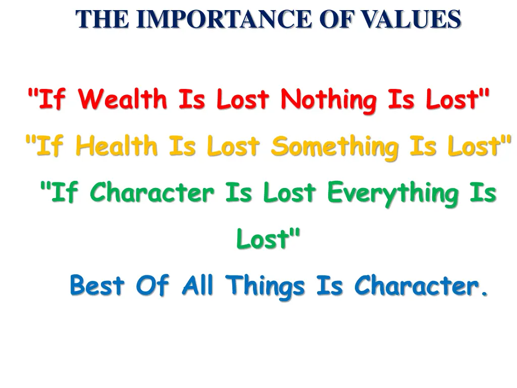 the importance of values 1