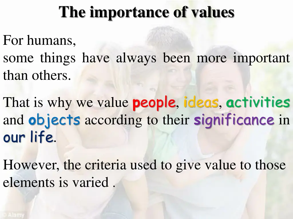 the importance of values