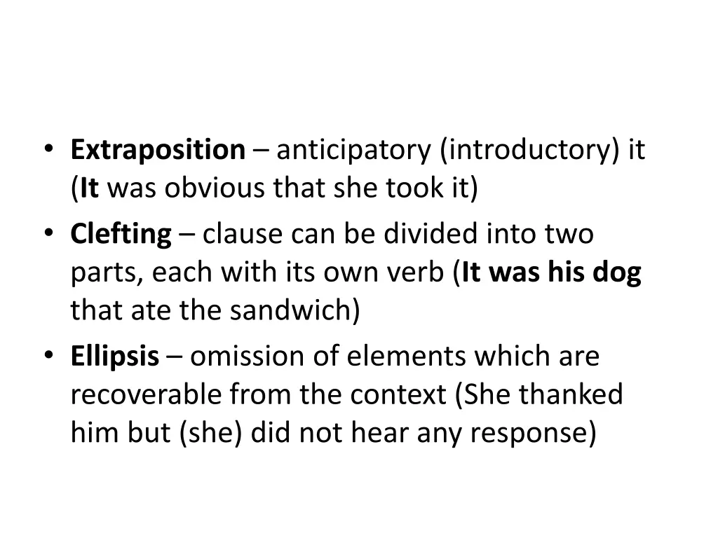 extraposition anticipatory introductory