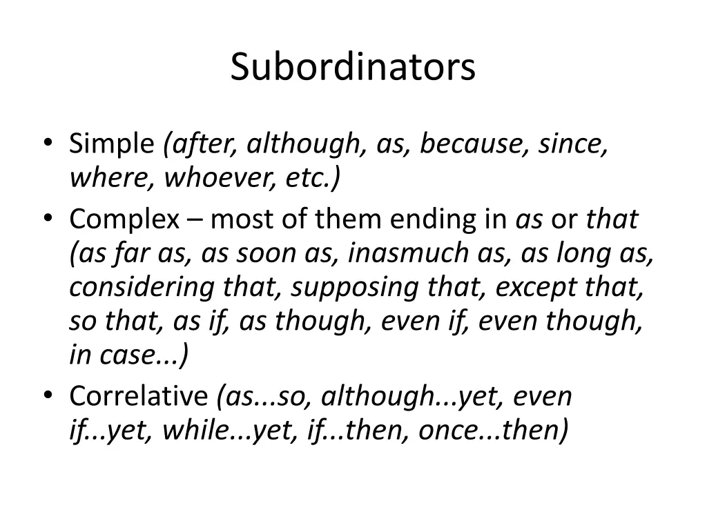 subordinators