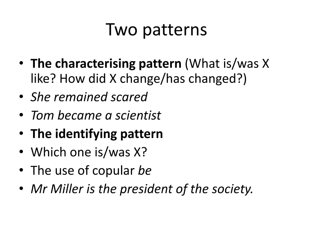 two patterns