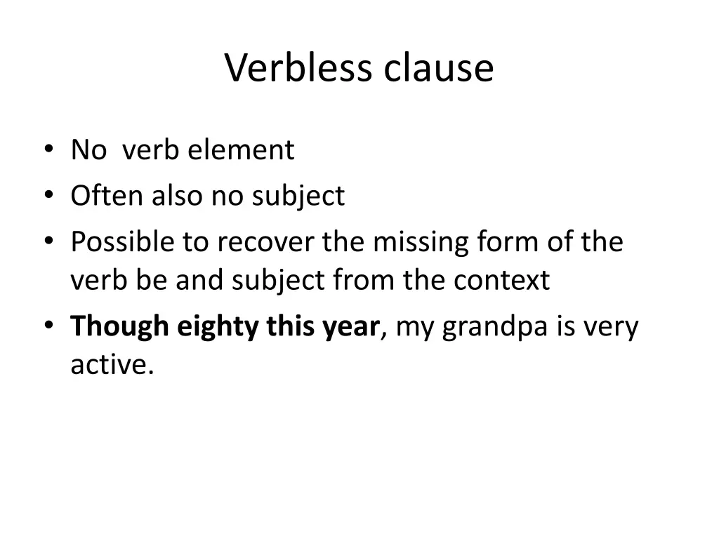 verbless clause