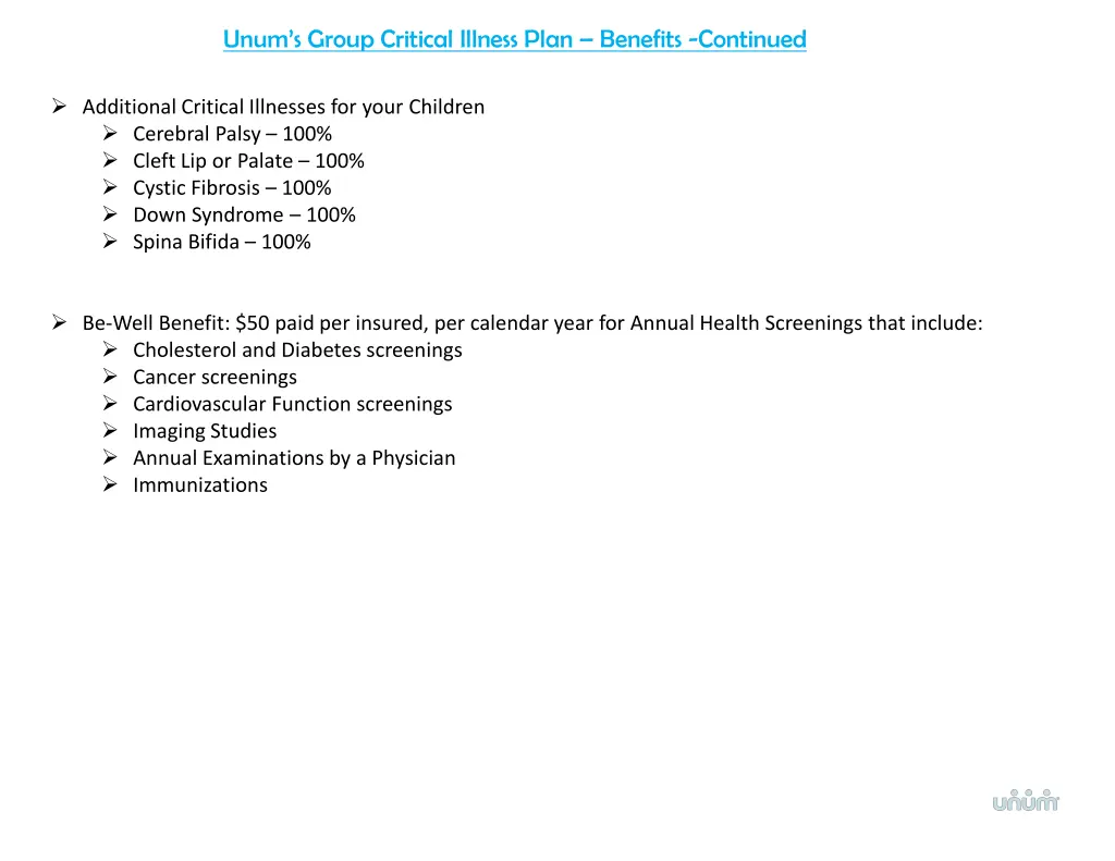 unum s group critical illness plan benefits 1