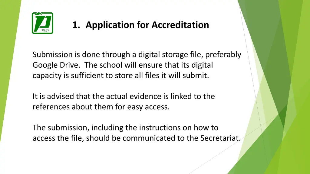 1 application for accreditation 1