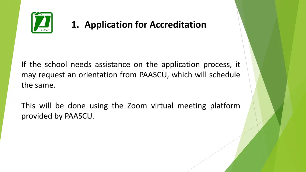 1 application for accreditation 3