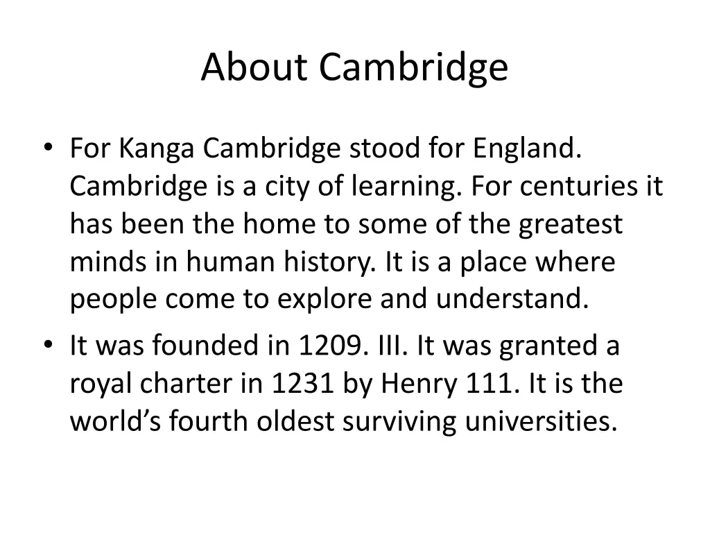 about cambridge