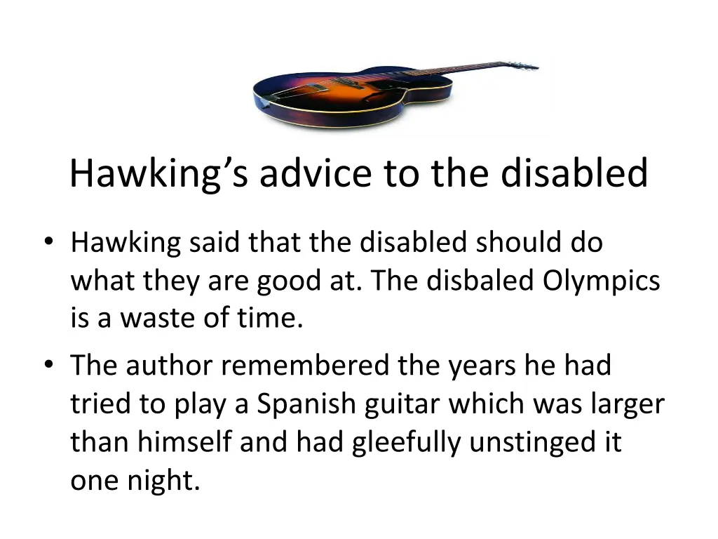 hawking s advice to the disabled