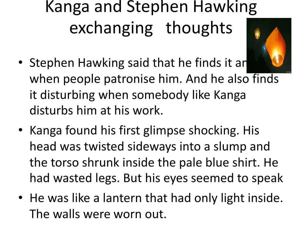 kanga and stephen hawking exchanging thoughts