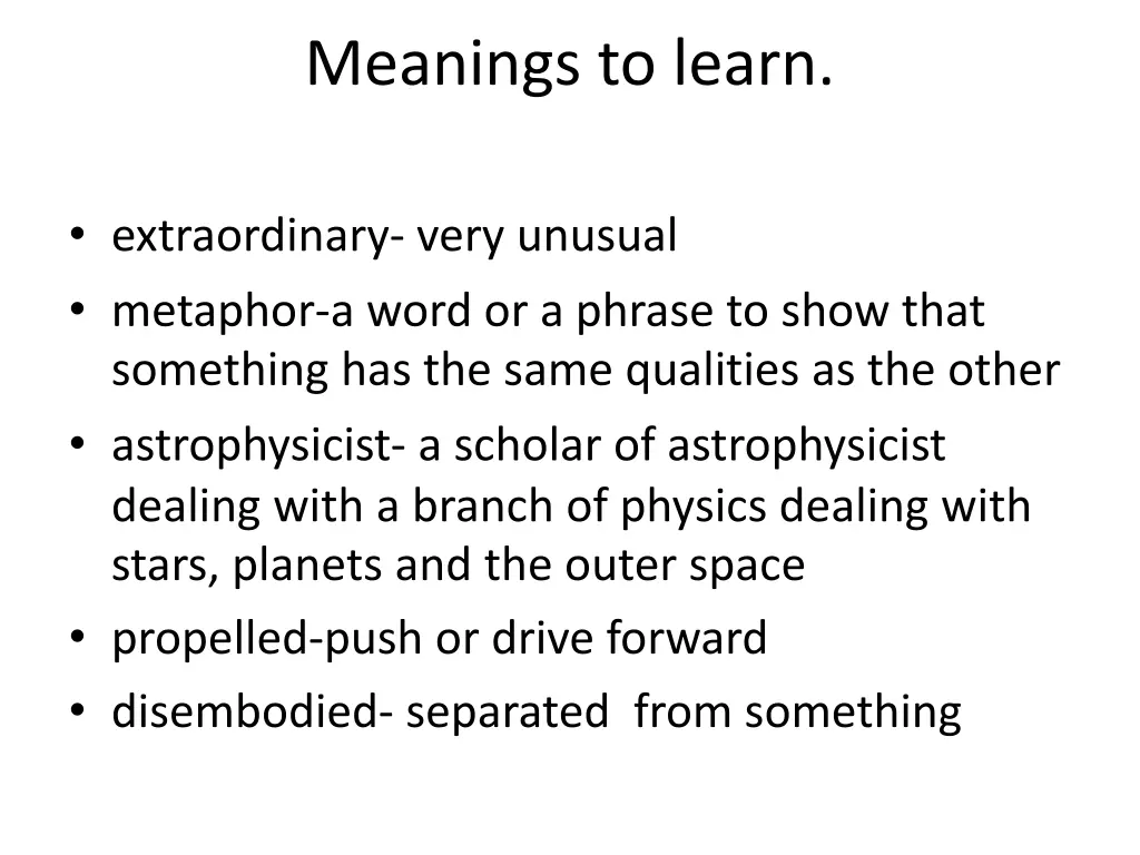 meanings to learn