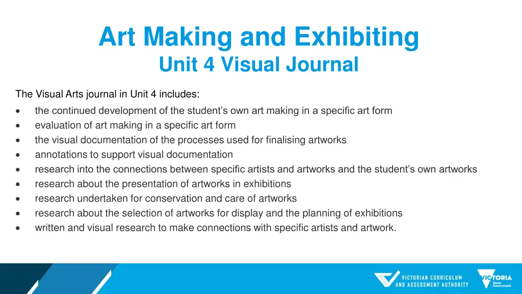 art making and exhibiting unit 4 visual journal