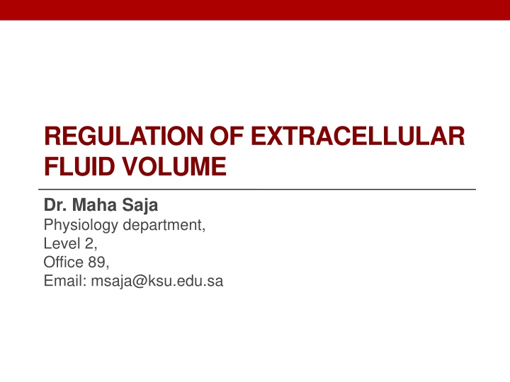 regulation of extracellular fluid volume