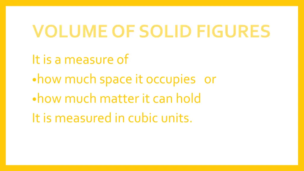 volume of solid figures