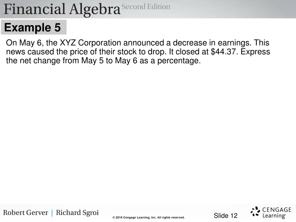 example 5 on may 6 the xyz corporation announced