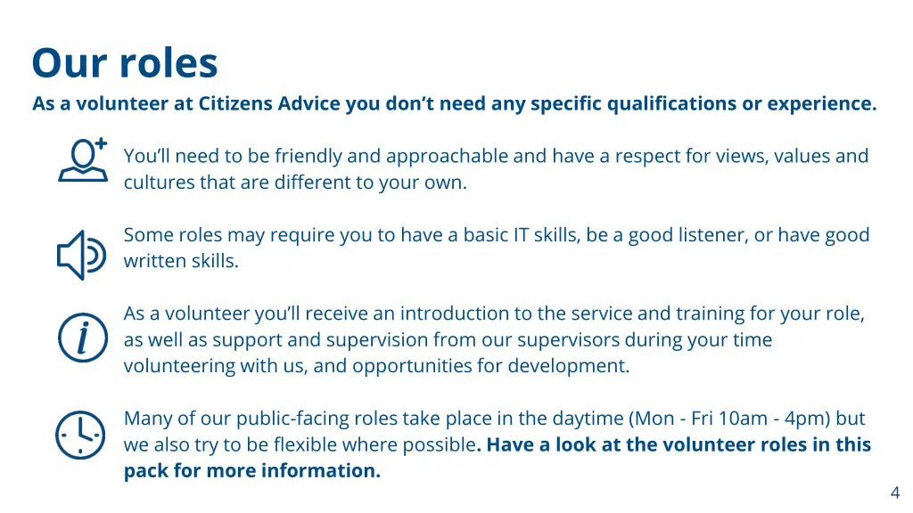 our roles as a volunteer at citizens advice