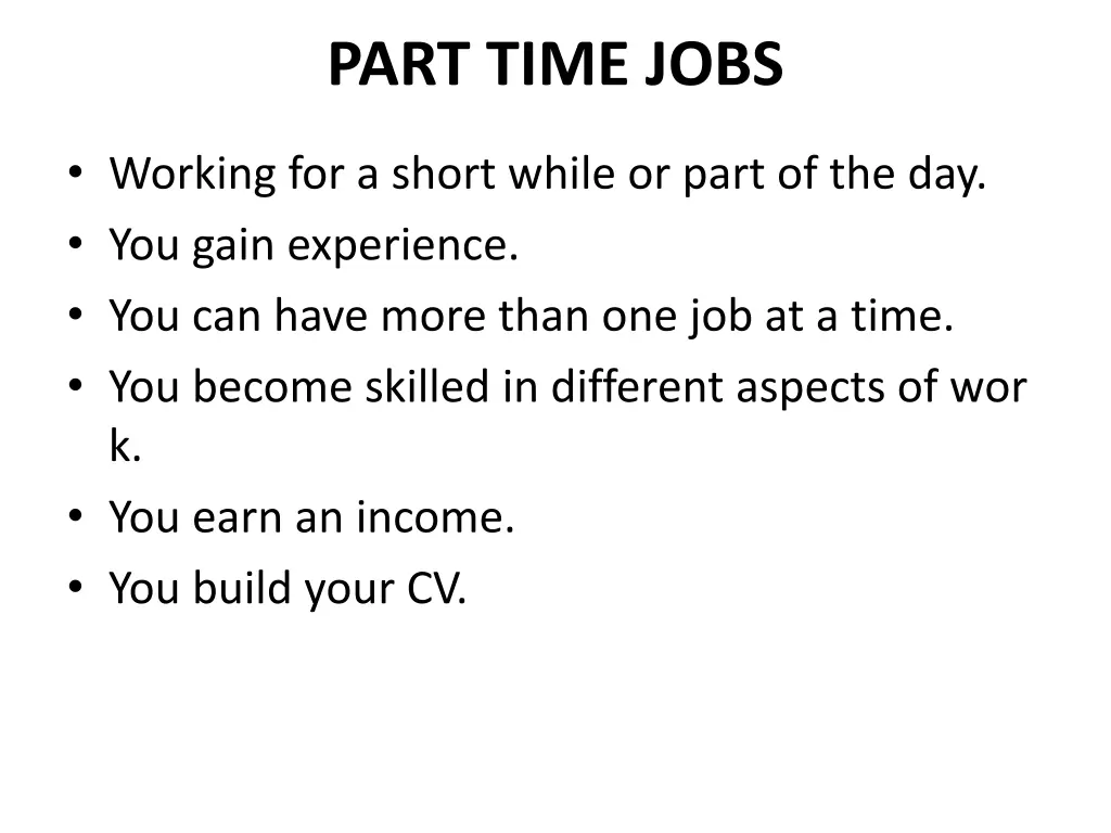 part time jobs