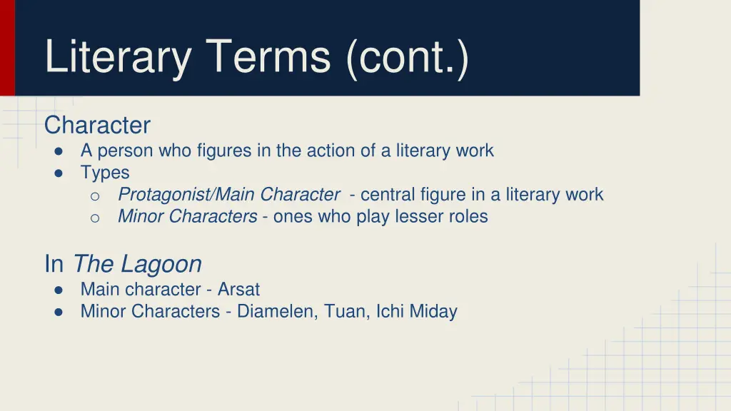 literary terms cont